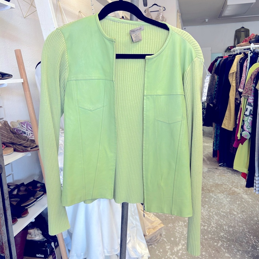 Vintage Escapade leather and knit jacket